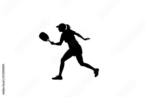 pickleball player silhouette vector