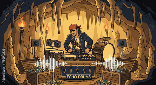 A Pirate's Hidden Talent: Drumming Up Riches in the Echoing Caverns of Melodic Adventure