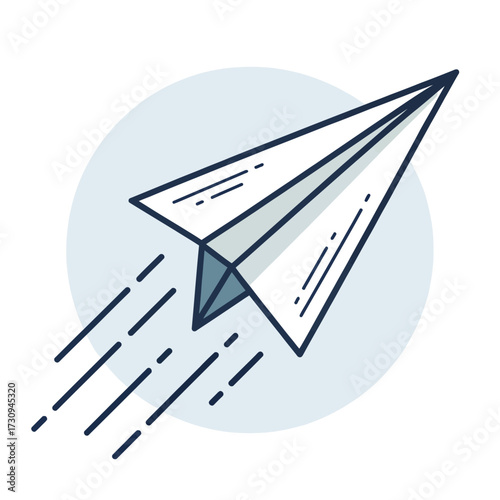 Flat Paper Plane Icon In Motion