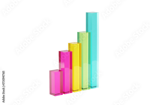 Free Download Colorful transparent bar graph isolated on transparent background, business growth chart in PNG format - GFXLoad