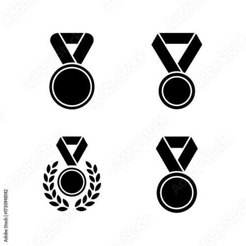 Laureate wreath and medal illustration for high-ranking certificate and trophy design