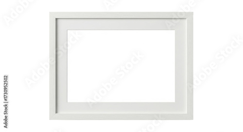 Empty white picture frame template for wall art isolated PNG with Transparent Background