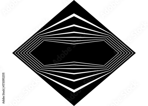 Quadrangular Frame. Black Vector Pattern of Thick Broken Retro Lines.on White Background. Sports Background. Design Element.for Covers, Advertising, Packaging. Place Pennant, Shield, Label. Logo