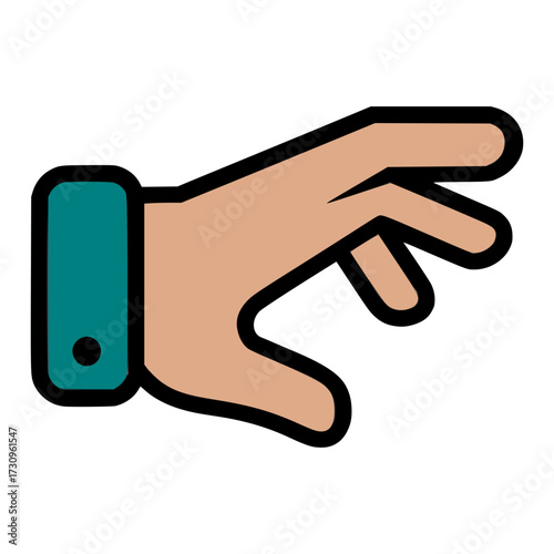 Modern hand gesture graphic in professional style, ideal for user interface design and creative projects requiring a touch of elegance and clear communication