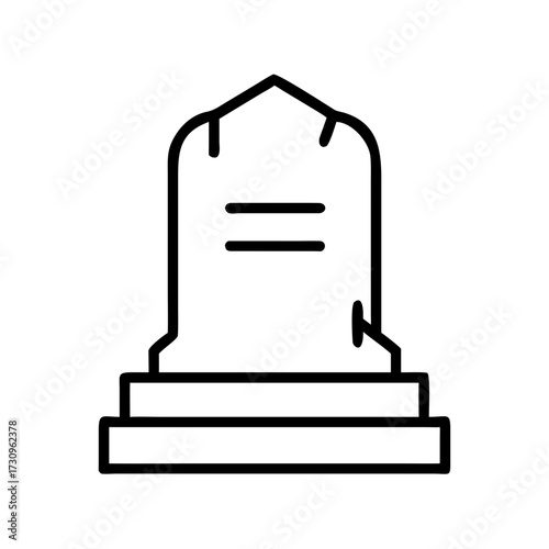 Tombstone monument with blank inscription in minimalist design  
