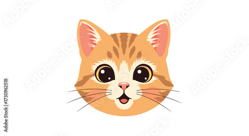 Adorable ginger tabby kitten with big expressive eyes and striped fur a captivating portrait of feline innocence.