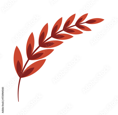 Red plant leaves Christmas element