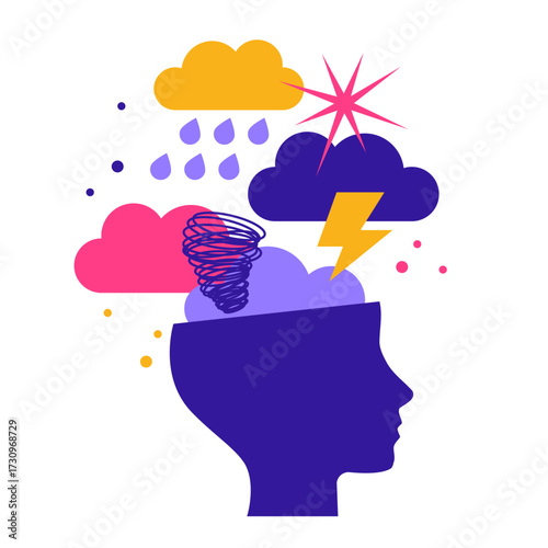 Mental health. Depression Sadness. Depression Concept. Mental disorder, finding answers, confusion