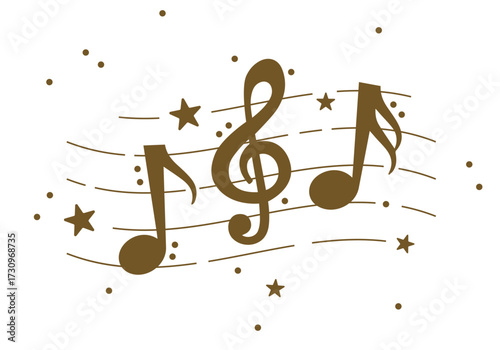Music notes. Musical Notes design, Songs, Melodies flat vector icon