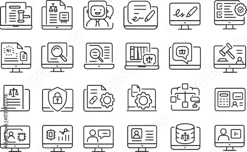 Legal Tech and Online Law Services Icon pack design