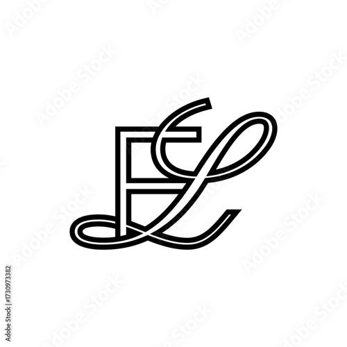 initial letter f with L script logo