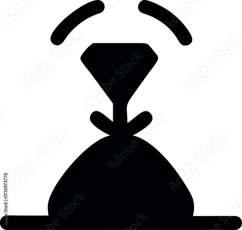 Abstract Icon Depicting a Diamond Above an Hourglass Symbolizing Time Pressure and the Fleeting Nature of Precious Moments