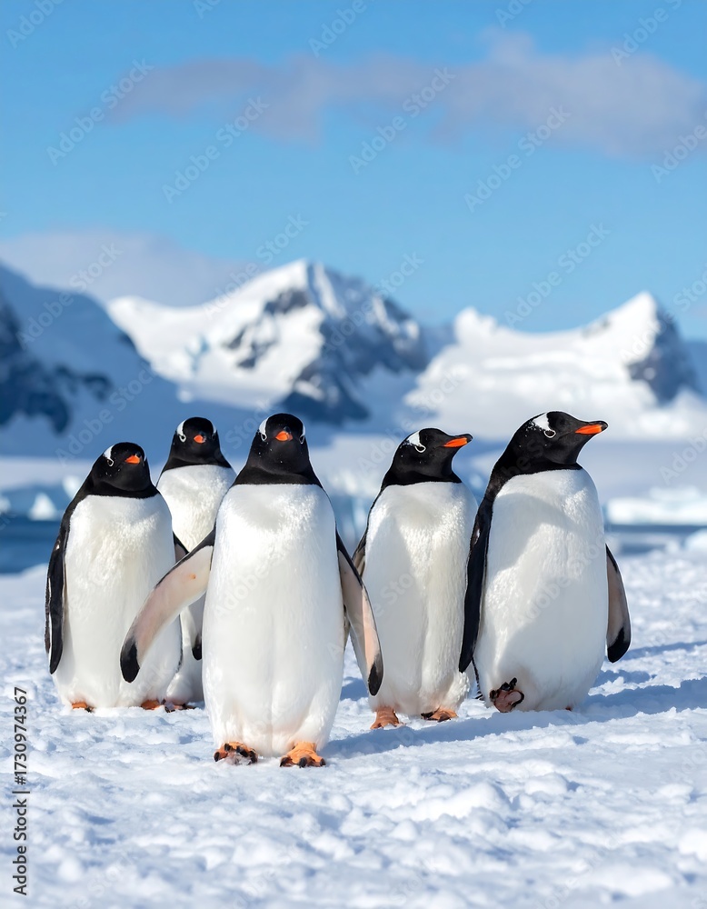 Obraz premium Penguins on snow