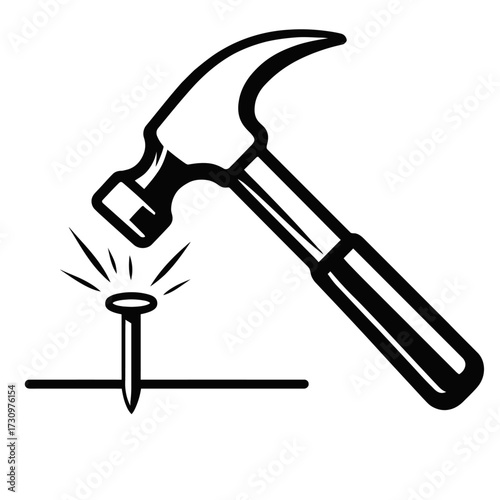 Ax and Tree Stump Vector Icon - Lumberjack, Woodworking, and Cutting Graphic