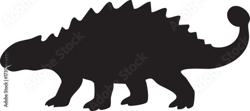 Ankylosaurus silhouette vector