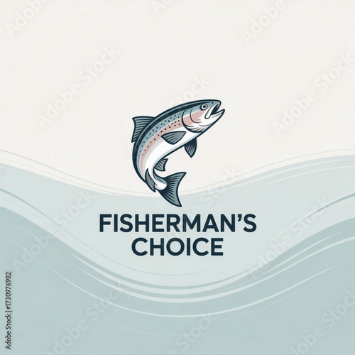 Trout Fishing Vector Illustration – Freshwater Game Fish, Angling and Outdoor Sport Design