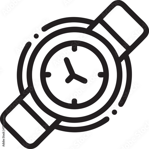Modern wristwatch icon simple line art timepiece accessory for fashion and business