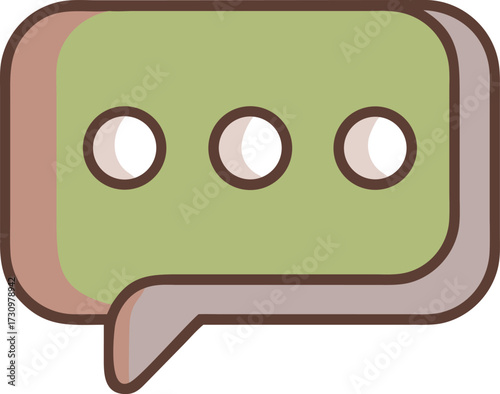 Green speech bubble icon with three dots indicating conversation or waiting