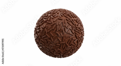 A delightful spherical confection coated in rich brown chocolate sprinkles representing a sweet treat often enjoyed as a dessert or snack