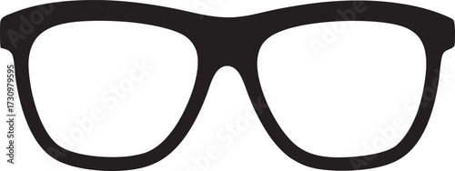 Classic black eyeglasses with thick rimmed frames and clear lenses icon