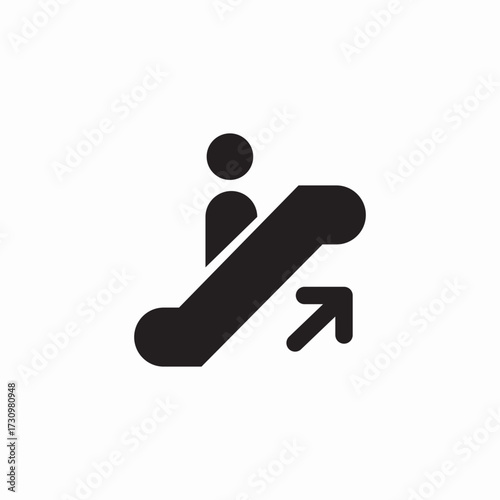 electric stairs up icon sign vector