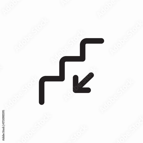 stairs climb down icon sign vector