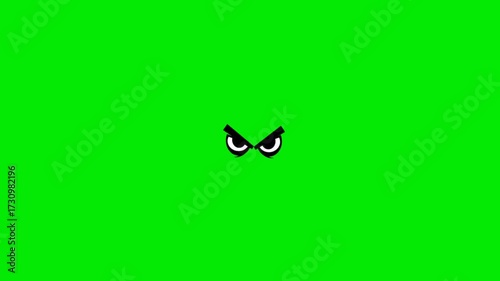 Menacing cartoon eyes convey anger, perfect for expressing disapproval or strong emotion with an edgy animated feel, ideal for social media memes and humorous content