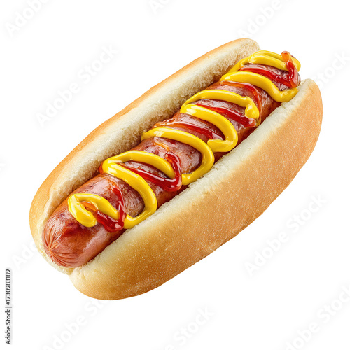 Wallpaper Mural "Realistic hot dog in a bun with mustard, relish, and ketchup on top." Torontodigital.ca