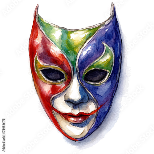 watercolor of Tenerife Night Carnival, vector, isolated on a white background.