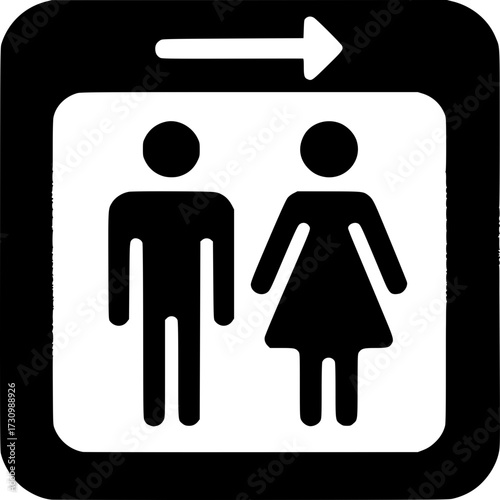 Elevator Icon: A minimalistic icon clearly illustrates the presence of an elevator, guiding individuals towards upward mobility, emphasizing inclusivity for all.