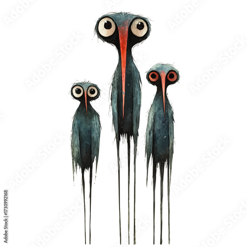 Stilts, watercolor drawing vector, isolated on a white background.