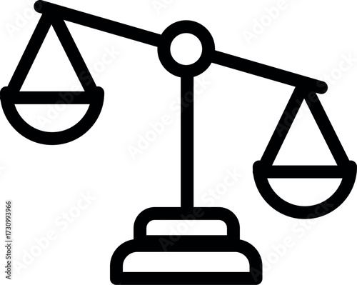 Balance Scales Icon, Legal Justice Sign Isolated on White Background