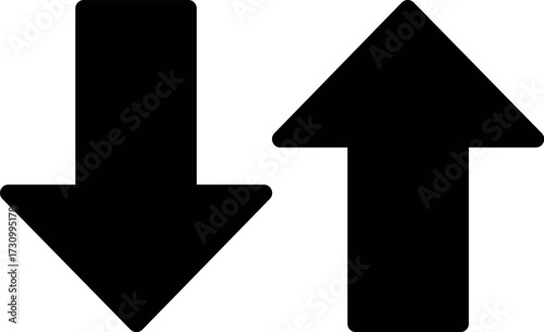 Up and Down Arrow Icons with Rounded Edges. Up and down arrow vector design. symbol of up and down arrow icons.