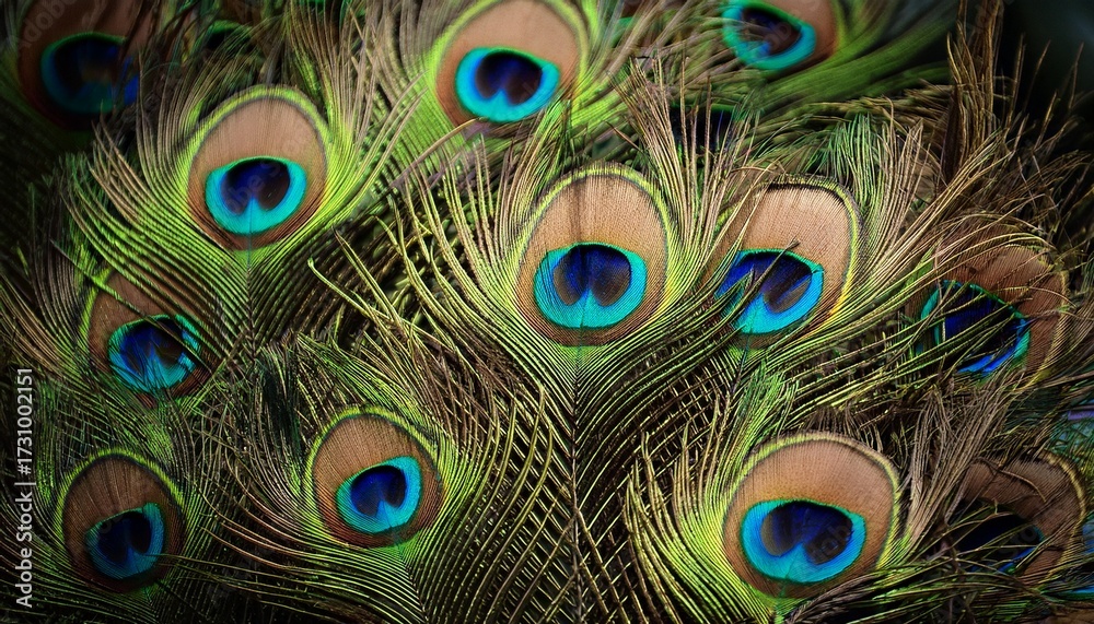 Obraz premium Green Peacock Feathers