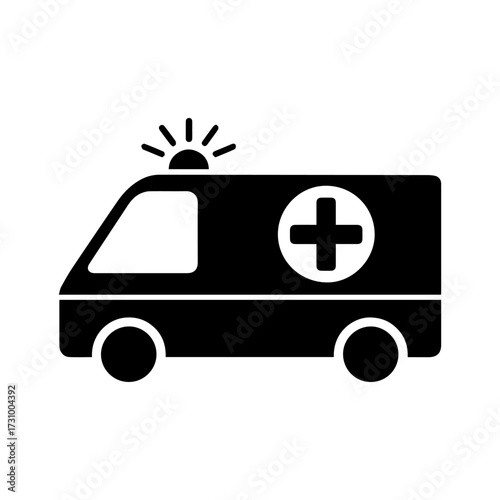 ambulance car vector ambulance service icon isolated on white
