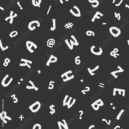 Alphabet Creative Font Drawing Seamless Print Vector Pack