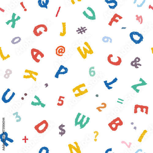 Alphabet Creative Font Drawing Seamless Print Vector Pack