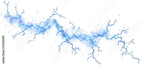 Abstract light blue lightning graphic against white background