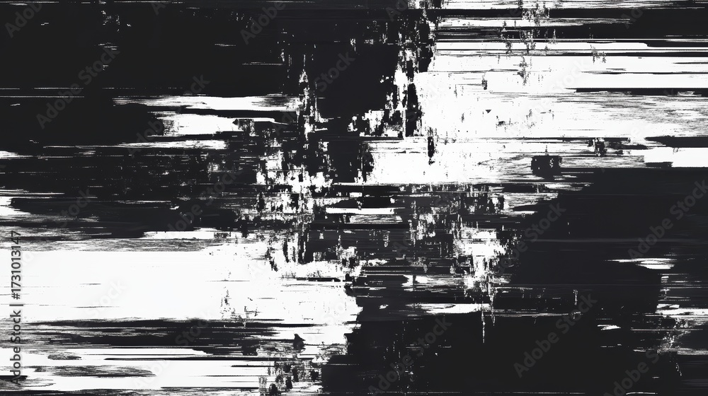 Fototapeta premium Abstract Black and White Digital Art with Textured Lines and Random Brush Strokes for Creative Projects and Background Design