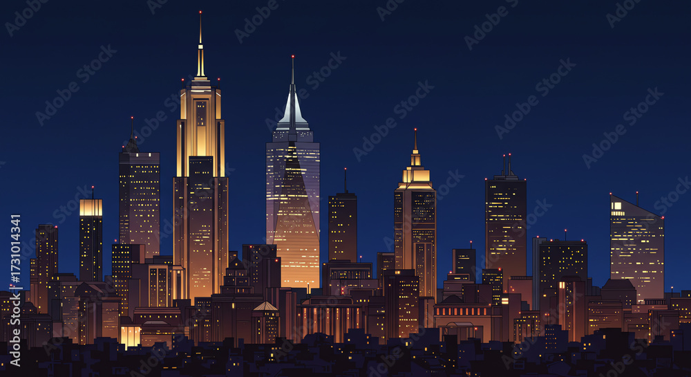 Fototapeta premium City skyline at night