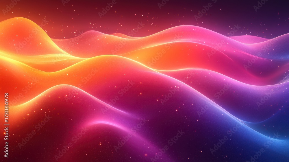Obraz premium Colorful Abstract Waves with Soft Lighting and Gradient Background