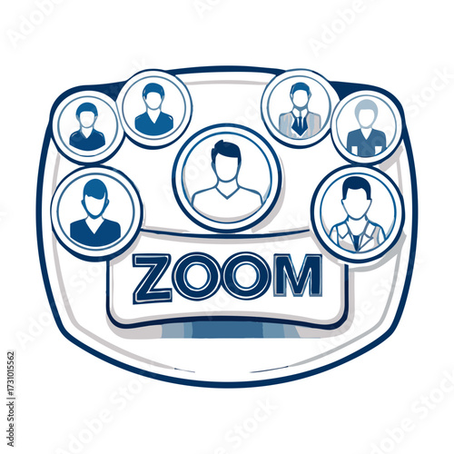 Virtual meeting interface with diverse participants on Zoom  