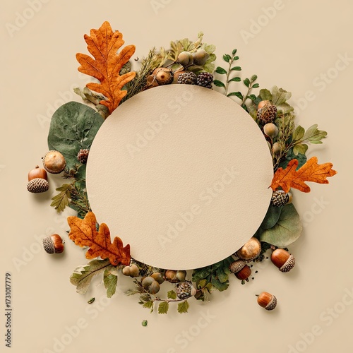 Autumnal circular frame