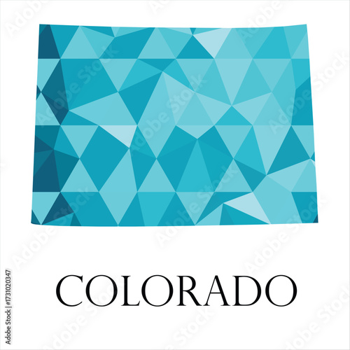 Colorado Vector Map – Blue Low-Poly Texture