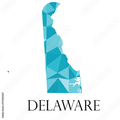 Delaware Vector Map – Blue Low-Poly Texture