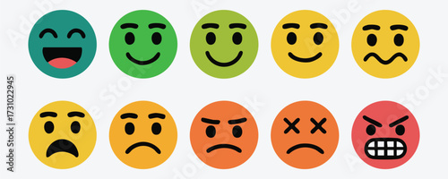 Collection of Emotion Icons Representing Different Feelings and Moods