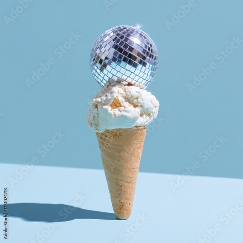 Ice cream cone with disco ball (2)