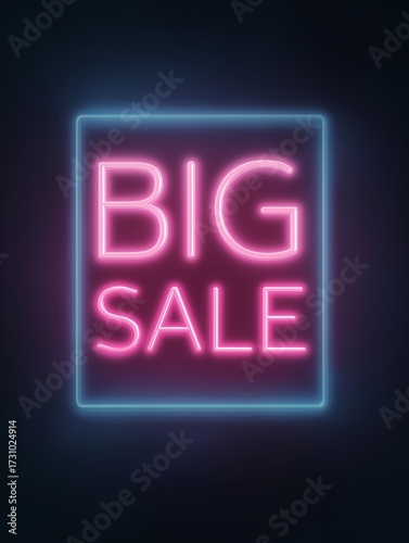 A glowing neon sign for retail and promotion announcements.