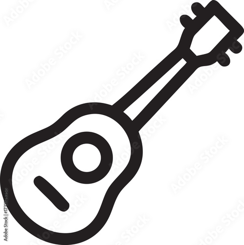 Simple line art ukulele icon musical instrument easy to use for projects