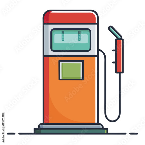 A modern, vector illustration depicts a stylized fuel pump, representing energy and transportation in a clean and graphic manner. Generative AI